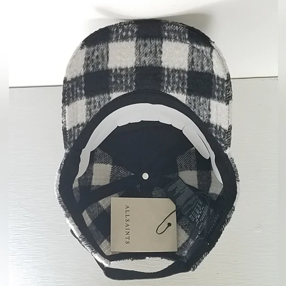 All Saints Flannel Check Baseball Cap - Picture 7 of 11